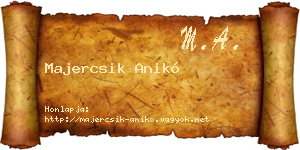 Majercsik Anikó névjegykártya